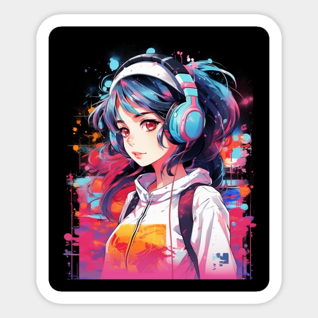 Kawaii Anime Girl Waifu Otaku - Japanese Aesthetic Sticker by Spit in my face PODCAST